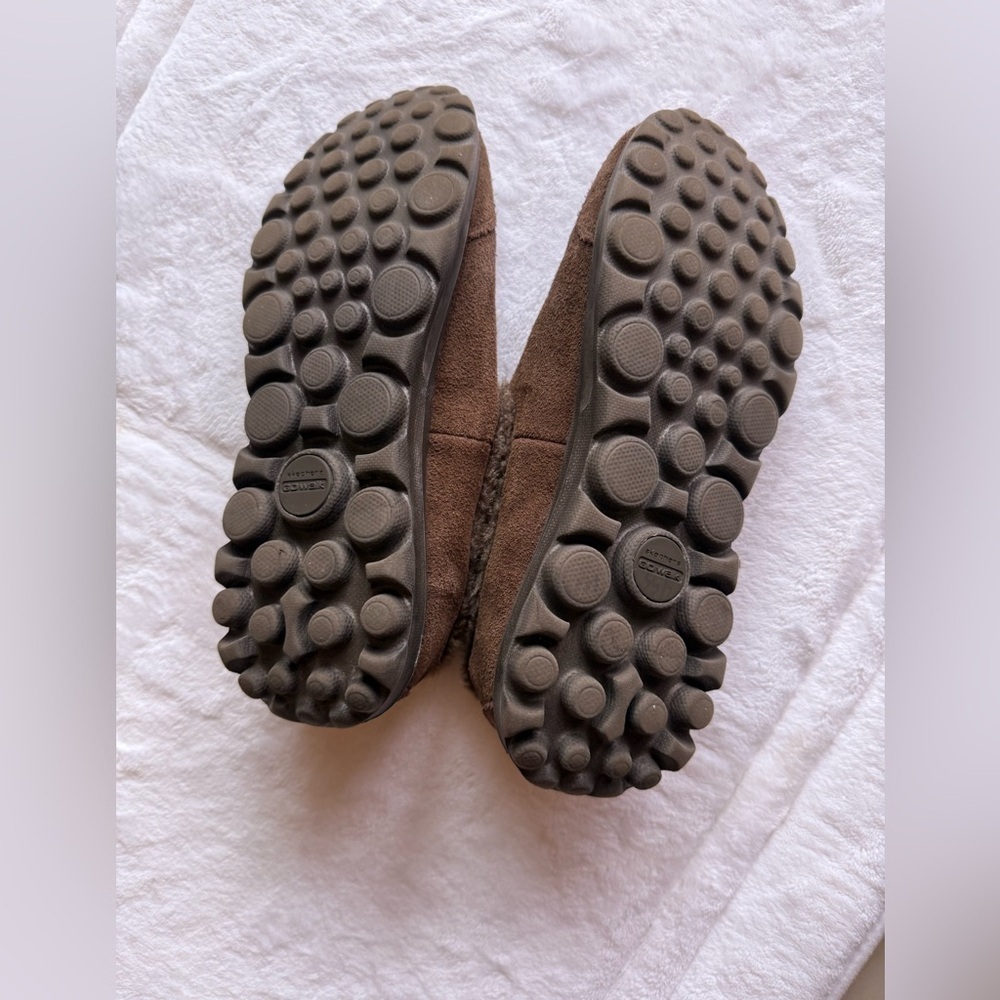Skechers Memory Form Fit Slip-On Loafer Brown Suede Faux Fur Lined comfy 7.5 - Picture 7 of 13